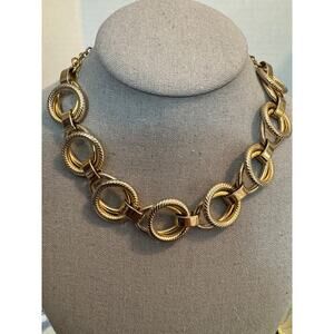 Elegant Gold Double Link Chain Choker, Necklace